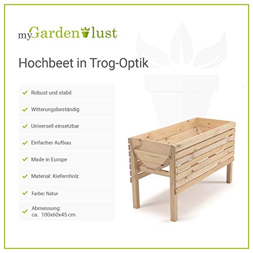 myGardenlust Hochbeet aus Holz – Kräuterbeet für Garten Terrasse Balkon – Pflanzkübel Pflanzkasten - 3