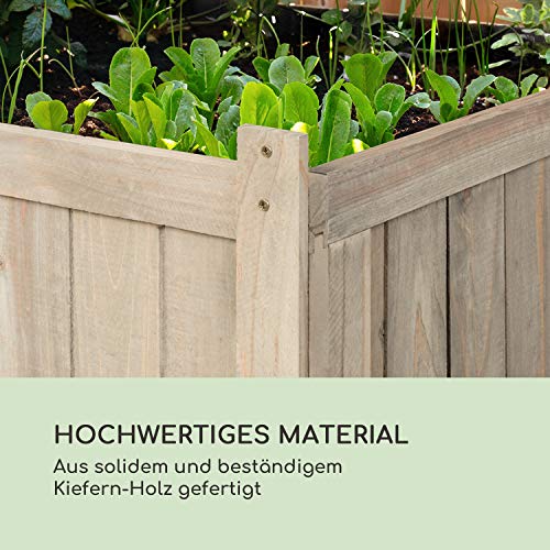 blumfeldt Altiplano Terrado Hochbeet – 120 x 121 x 54 cm (BxHxT), Gewächshaus mit Polycarbonat-Scheiben, solides Kiefern-Holz, große Anbaufläche, Holz - 4